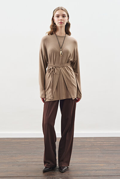 Manuka Beli̇ Tie-Up Designed Blouse Vi̇zon