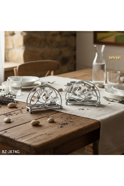 Hinora Damla Stone Model Metal 2-Piece Napkin Holder 13X9X5Cm