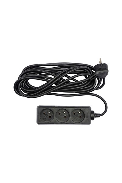 Vorel Prelungitor cu 3 prize, 1,5 m, negru 72615
