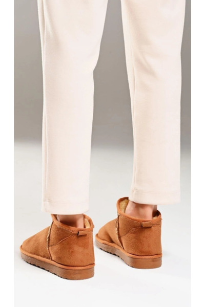 REALMİNE - Suede - Fur Lined - Thin Sole - Ankle Length Women's - Boots & Booties