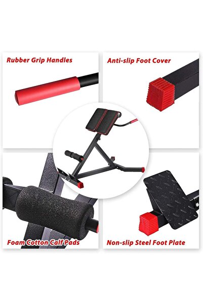 SKY LAND Roman Chair EM-1850, Adjustable Ab & Back Bench, Strength Training Home Gym Equipment