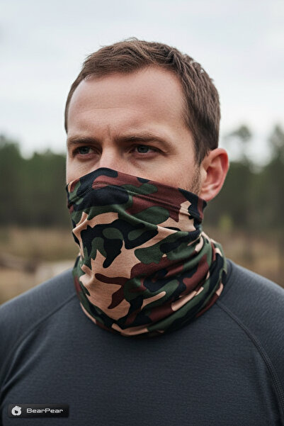 BearPear Kamuflaj Desenli Boyunluk Buff Rüzgarlık Maske