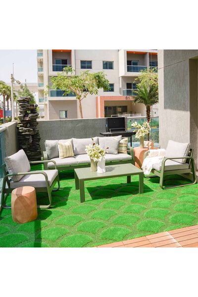 Danube Home Olivero 5-Seater Sofa Set with Coffee Table – Light Grey Living Room Set