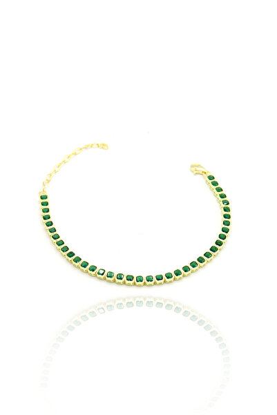 Midyat Nurtaş Gümüş Su Yolu Model Yaldızlı Zümrüt Taşlı 925 Ayar Gümüş Kadın ...