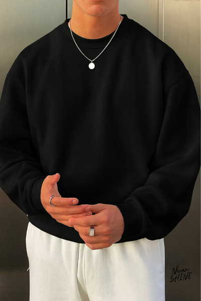 New Shine Unprinted Crew Neck Sweatshirt