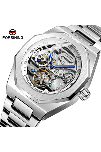 Forsining Ceas mecanic bărbătesc 8202 argintiu-alb – Design business, funcții multiple