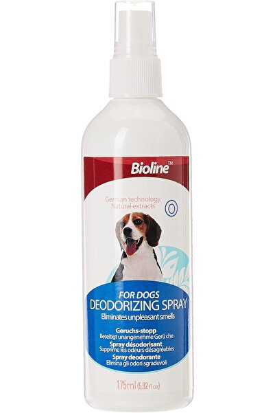 Bioline Dog Deodorizing Spray 175ml - Natural Odor Eliminator (White/Blue)