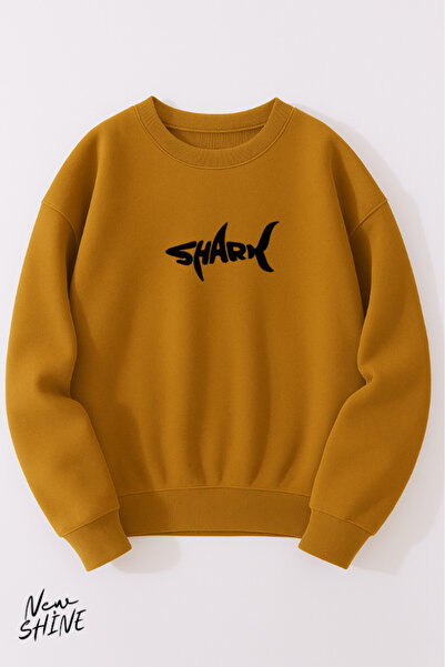 New Shine Shark Printed Crew Neck Sweatshirt