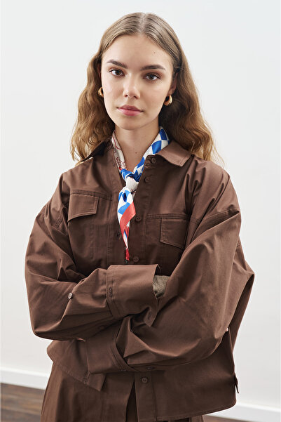 Manuka Кафяво бомбър яке с шевове