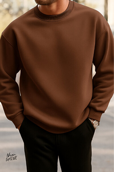 New Shine Neimprimat guler rotund Swea tricou