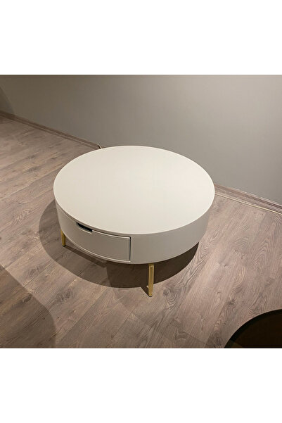 IBERRI MOBILYA MARKET YUVARLAK BEYAZ SEHPA