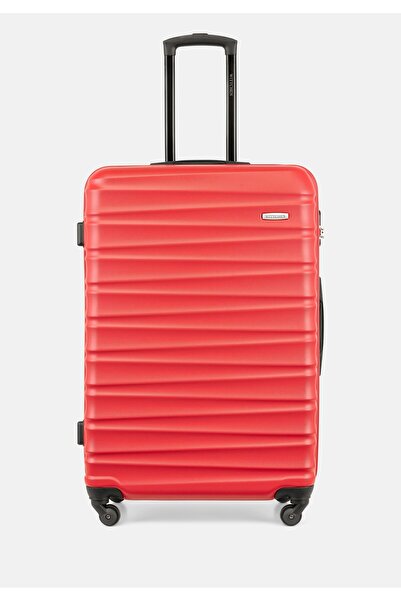 Wittchen Men's Large ABS Suitcase with Ribbing Red Red ABS