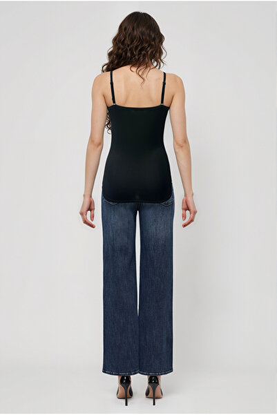 WESTMARK LONDON Black Round Neck Rope Strap Women's Top Harleen