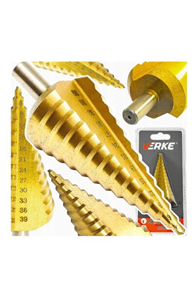 VERKE Burghiu conic, carota 4-39 mm, HSS, invelis titan,