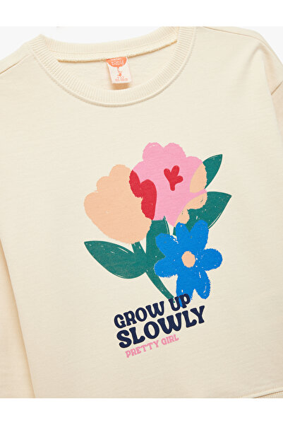 Koton Памучна блуза с дълъг ръкав, обло деколте и флорален принт