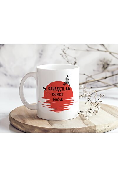 Beramussa Warriors Are Born in October Written Birthday Mug Cup – Red Samurai...
