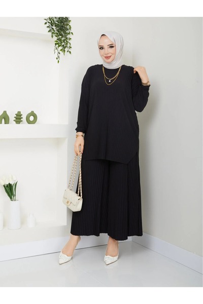 modapark.ist Women's New Season Self-Folded Stylish Skirt-Looking Pants Tunic Set