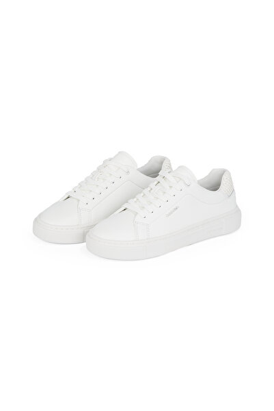 Calvin Klein Women Triple White Cupsole Lace Up Low Top Sneakers