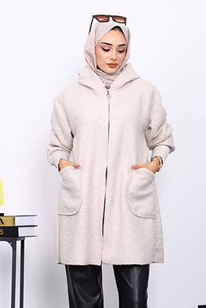 İmajButik Παλτό μπουκέτο με πέτρινη τσέπη με φερμουάρ