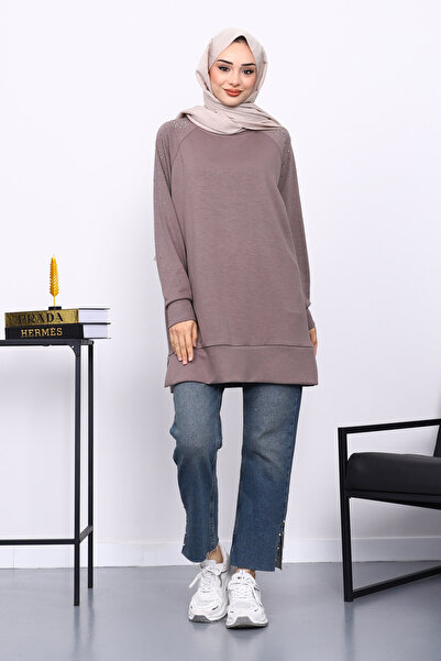 İmajButik Modal Tunic with Mink Stone Detail