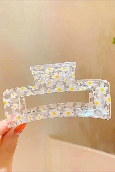 TAKIŞTIR Transparent Color Daisy Figured Latch Buckle