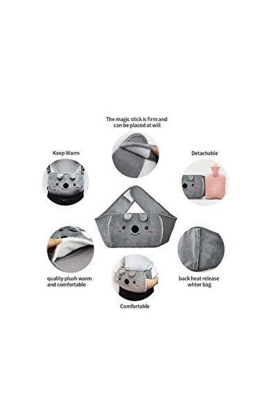 Generic Rubber Hot Water Bottle with Plush Waist Cover for Menstrual Cramps & Pain Relief