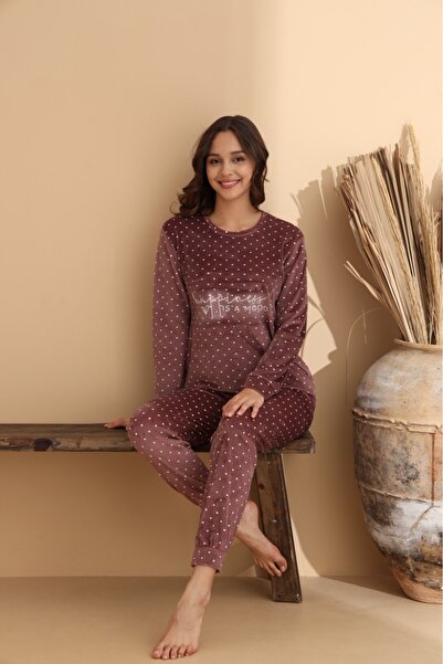 ELİTOL Velvet Happiness Mood Women's Pajama Set
