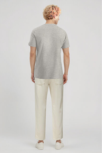 WESTMARK LONDON Light Gray Melange Crew Neck Short Sleeve Men's T-Shirt William