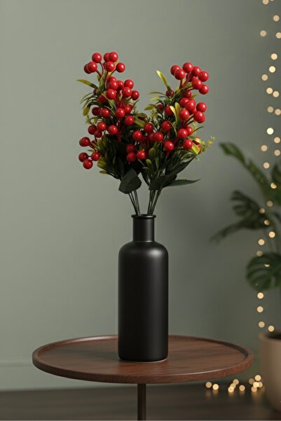 BOTE CONCEPT Yapay Kokina Çiçeği 5 Dallı – Kırmızı Dekoratif Dal, Yılbaşı ve Ev Dekorasyon Aksesuarı