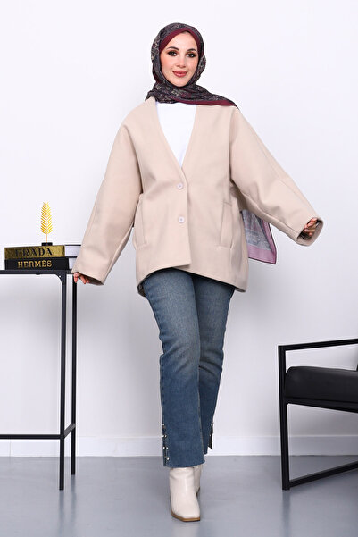 İmajButik Μπουφάν με επένδυση με λεπτομέρεια από κασετίνα με κουμπιά βιζόν