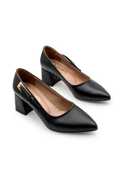 Modaarmada Black New Season 5 cm Thick Heel Women's Classic Shoes
