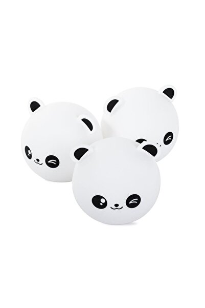 varioshop LED Night Light for Kids – Soft Silicone Panda, RGB Touch, Rechargeable USB, 12.5 cm, Wh