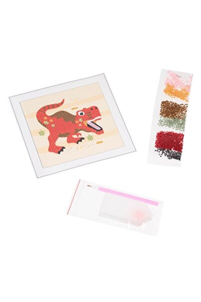 MYONNA IT & E- COMMERCE Set de mărgele creative, multicolore, dinozaur, 18x18 cm