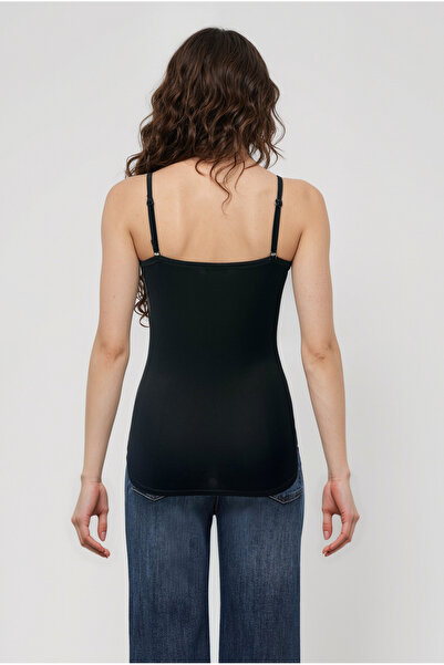 WESTMARK LONDON Black Round Neck Rope Strap Women's Top Harleen