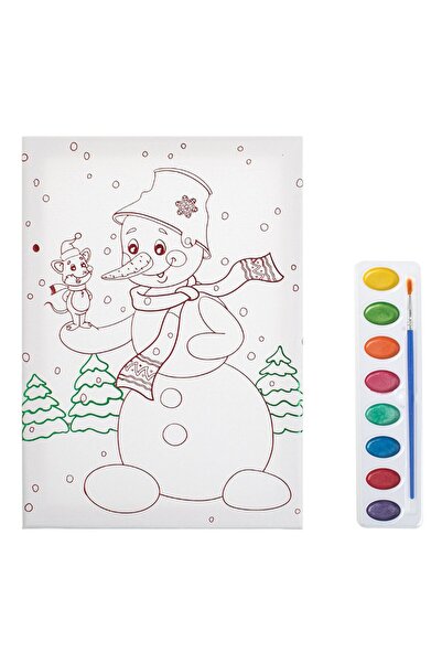OEM Set de Colorat de Craciun cu Canvas A4 Om de Zapada & Acuarela - 3buc