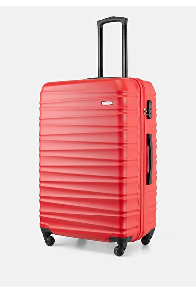 Wittchen Men's Large ABS Suitcase with Ribbing Red Red ABS