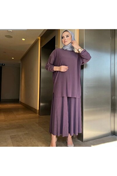 modapark.ist Women's New Season Self-Folded Stylish Skirt-Looking Pants Tunic Set