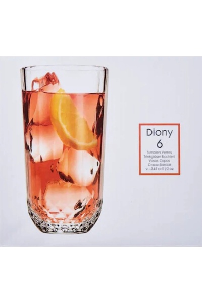 dogant özdoğanlar avm 52770 Diony Soft Drink Water Glass 345 Cc Set of 6