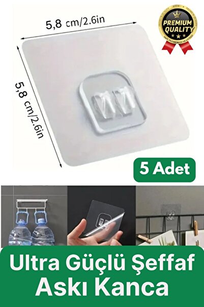 Svein 5 Adet Ultra Güçlü Suya Dayanıklı İz Bırakmaz Şeffaf Banyo Mutfak Ayna ...