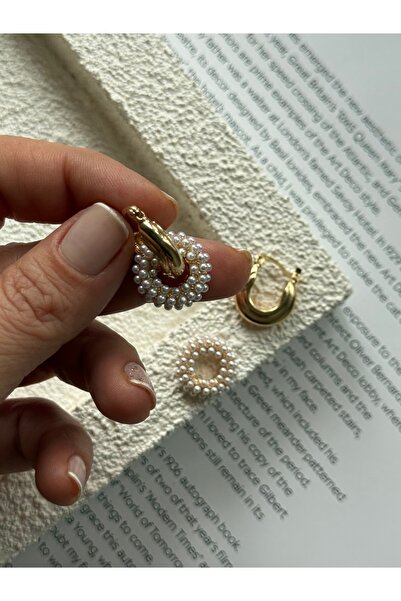 Rossetto Atelier Mini Pearl Imported Hoop Earrings