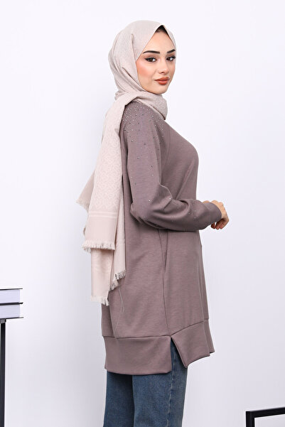 İmajButik Modal Tunic with Mink Stone Detail