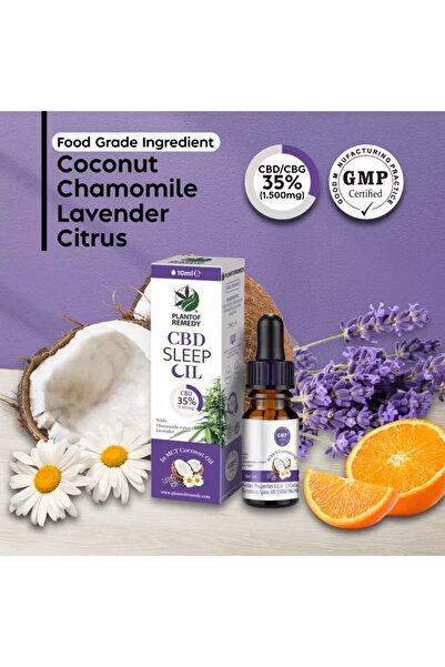 Plant of remedy CBD oil 35% (3500mg cannabidiol) stress, anxiety, relaxation, light sleep, 10ml