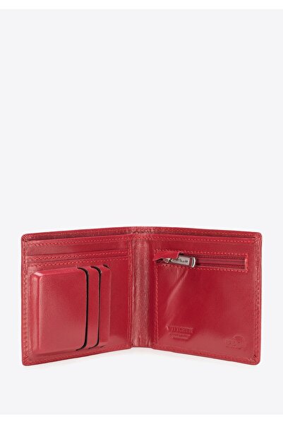 Wittchen Women's Leather Wallet with Metal Logo Small Red Leather