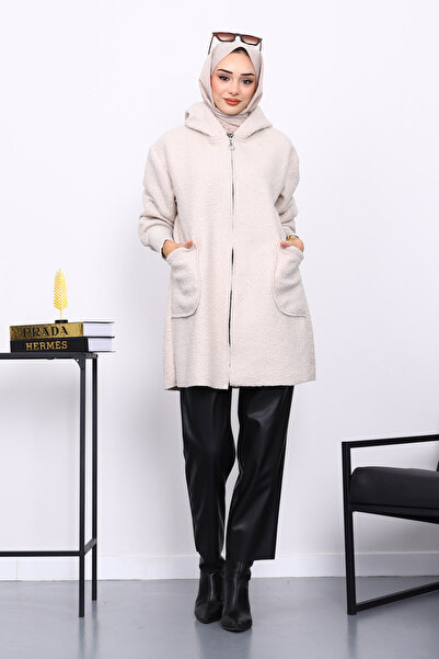 İmajButik Παλτό μπουκέτο με πέτρινη τσέπη με φερμουάρ