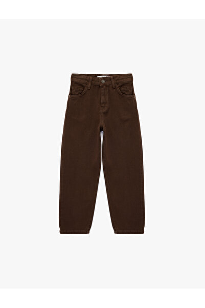 Koton Βαμβακερό τζιν παντελόνι με κανονικό κούρεμα με τσέπες