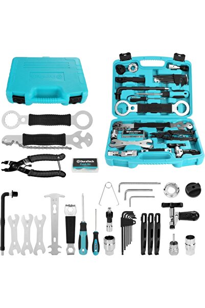 DURATECH مجموعة أدوات إصلاح الدراجات الاحترافية المكونة من 41 قطعة مع حقيبة ت...