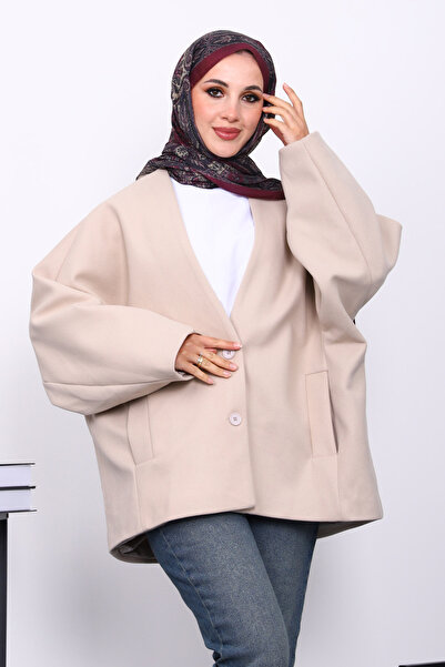 İmajButik Μπουφάν με επένδυση με λεπτομέρεια από κασετίνα με κουμπιά βιζόν