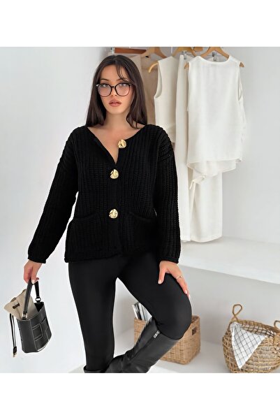 Noa Noa Pocket Detailed Knitwear Thessaloniki Knitted Cardigan