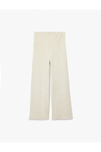 Koton Straight Wide Leg Textured Palazzo Pants