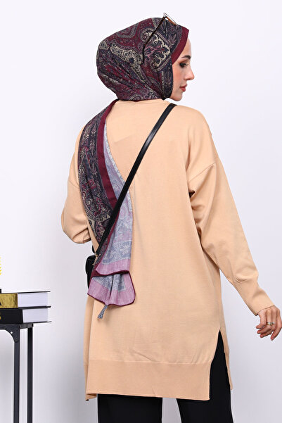 İmajButik Mink Crew Neck Cold Thread Knitwear Tunic